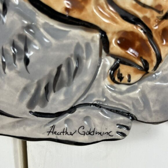 Vtg You Bring Out The Kitten In Me Blue Sky Ceramic Cat Wall Art Goldminc 2002 - Picture 3 of 16